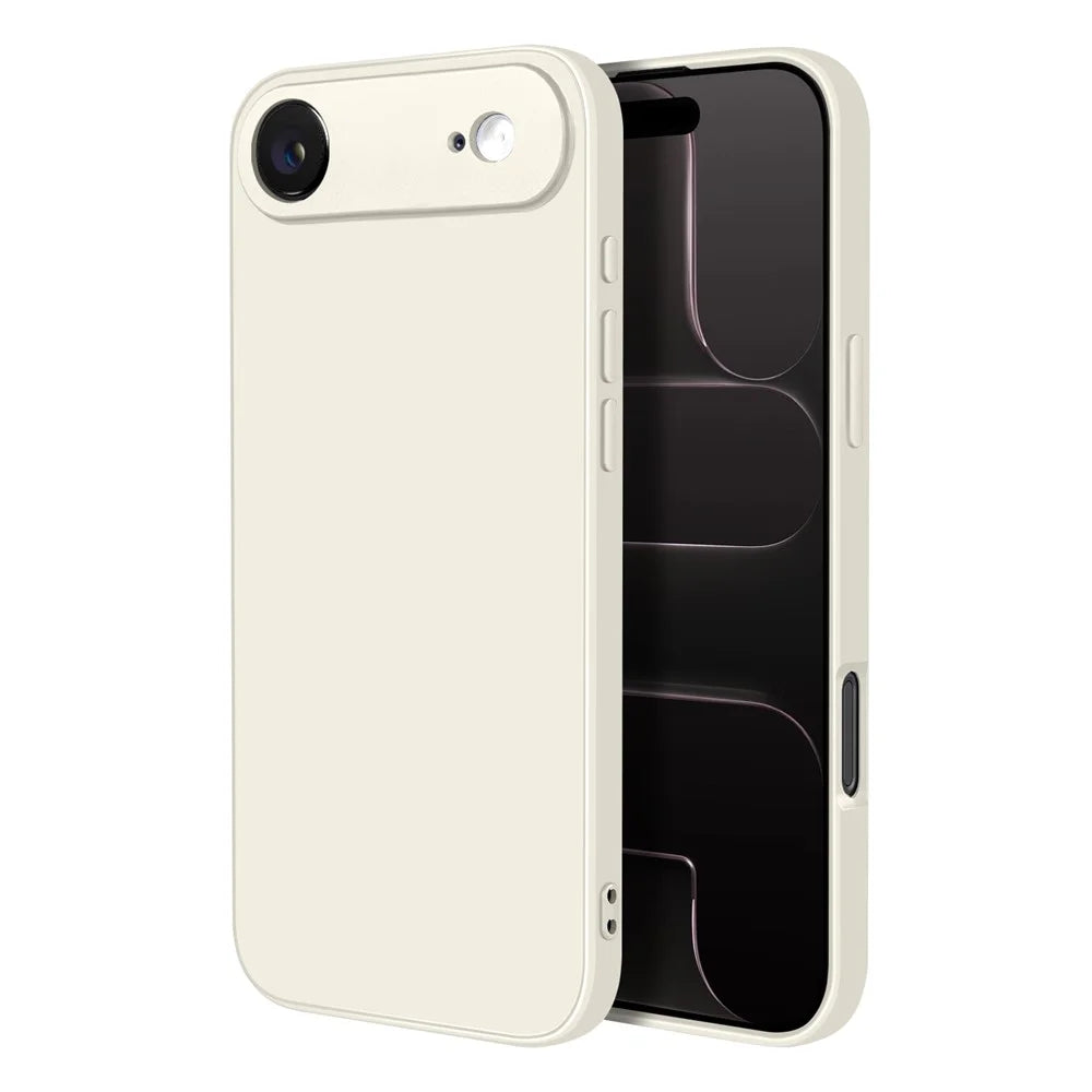 NORTHJO For iPhone Air Silicone Case with High Aluminium-Silicon Glass Film, Shockproof Phone Cover - White - 2