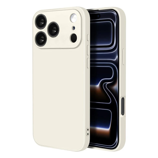 NORTHJO For iPhone 17 Pro Silicone Case with High Aluminium-Silicon Glass Film, Shockproof Phone Cover - White - 2