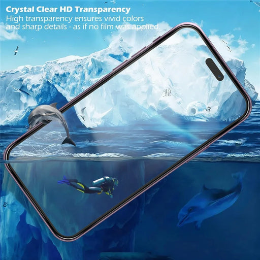 NORTHJO For iPhone 17 Pro Max Silicone Case with High Aluminium-Silicon Glass Film, Shockproof Phone Cover - White - 2