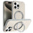 For iPhone 15 Pro Magnetic Case Rotary Kickstand Skin Touch PC + TPU Phone Cover Support Wireless Charging - Grey - 1