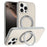 For iPhone 15 Pro Max Magnetic Case Rotary Kickstand Skin Touch PC + TPU Phone Cover Support Wireless Charging - Grey - 1