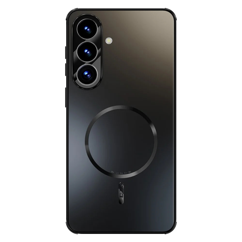 ABEEL For Samsung Galaxy S26 Magnetic Case TPU PC Cooling Matte Phone Back Cover with Lens Film - Black - 1