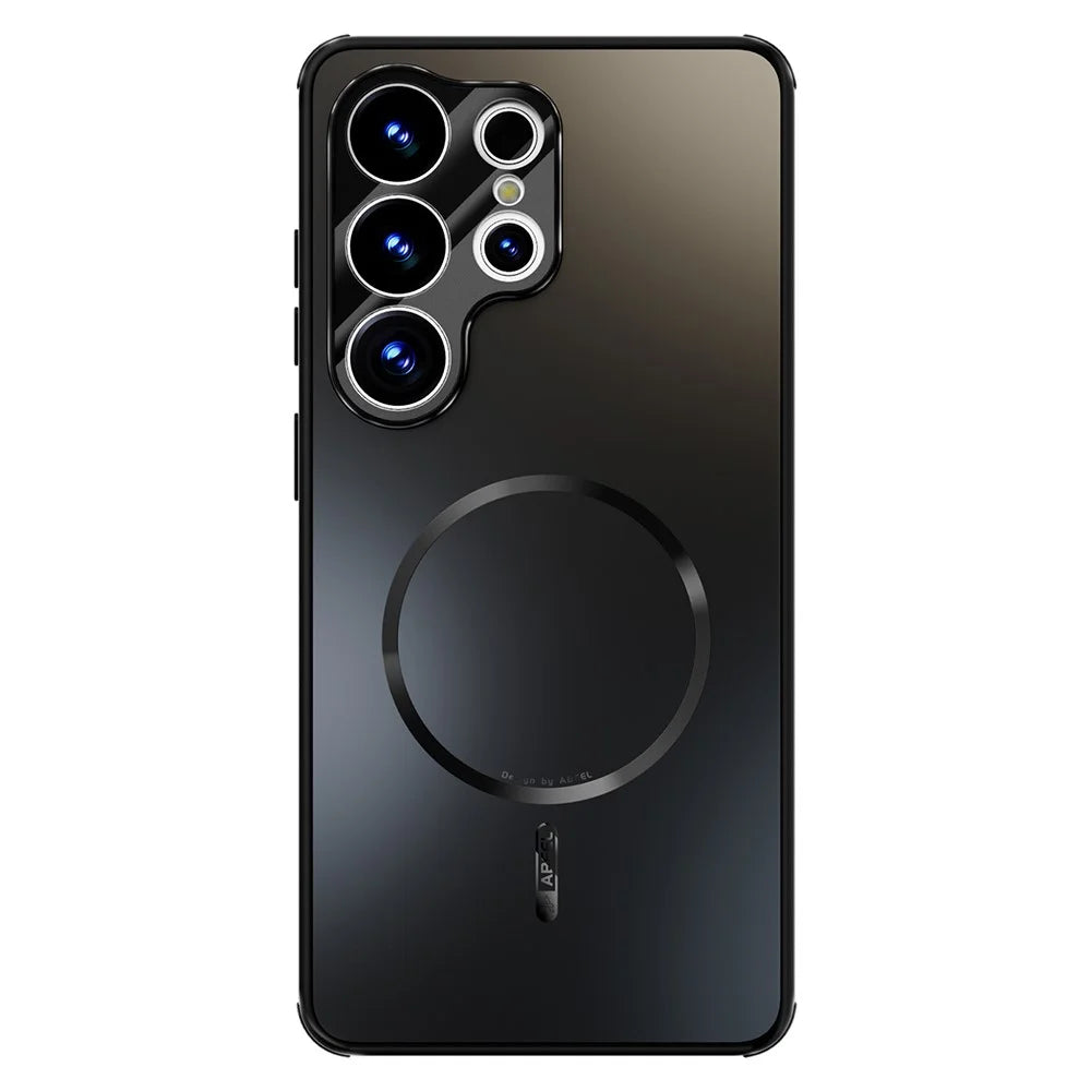 ABEEL For Samsung Galaxy S26 Ultra Magnetic Case TPU PC Cooling Matte Phone Back Cover with Lens Film - Black - 1