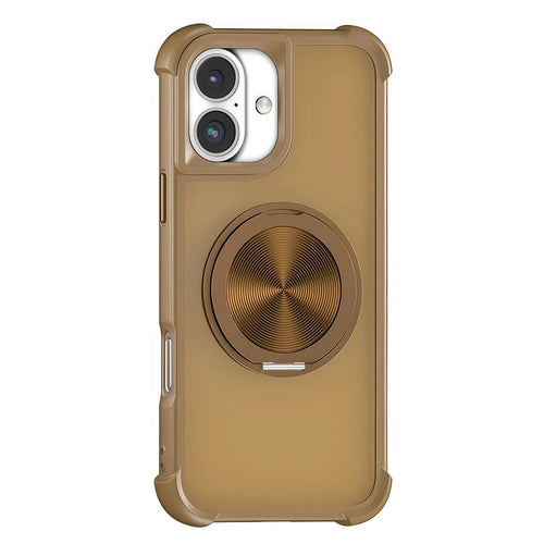 For iPhone 17 Case Compatible with MagSafe CD Vein Kickstand TPU + PC Phone Cover - Desert Gold - 1
