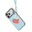DUX DUCIS For iPhone 17 Pro Case  Luvy Series PU Leather + PC Phone Case with Finger Ring / Strap - Sky Blue & Heart - 3