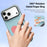 DUX DUCIS For iPhone 17 Pro Case  Luvy Series PU Leather + PC Phone Case with Finger Ring / Strap - Sky Blue & Heart - 6