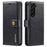 DG.MING For Samsung Galaxy S23+ Split Leather Stand Phone Case Stand Feature Magnetic Clasp Cover - Black - 1