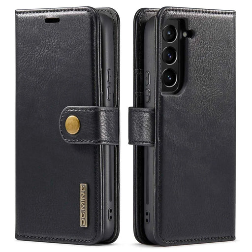 DG.MING For Samsung Galaxy S23+ Split Leather Stand Phone Case Stand Feature Magnetic Clasp Cover - Black - 1