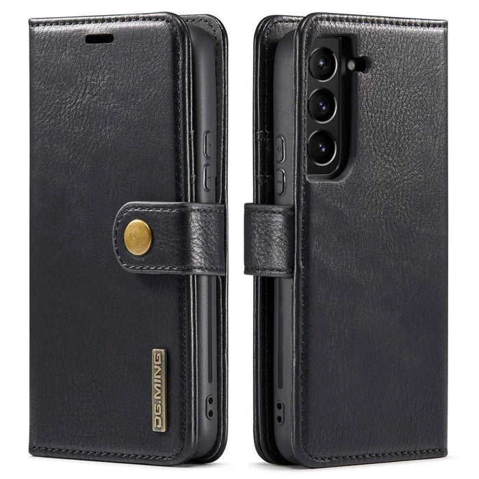 DG.MING For Samsung Galaxy S23+ Split Leather Stand Phone Case Stand Feature Magnetic Clasp Cover - Black - 1