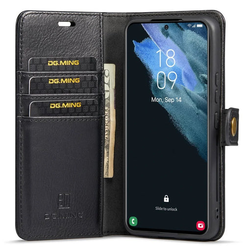 DG.MING For Samsung Galaxy S23+ Split Leather Stand Phone Case Stand Feature Magnetic Clasp Cover - Black - 2