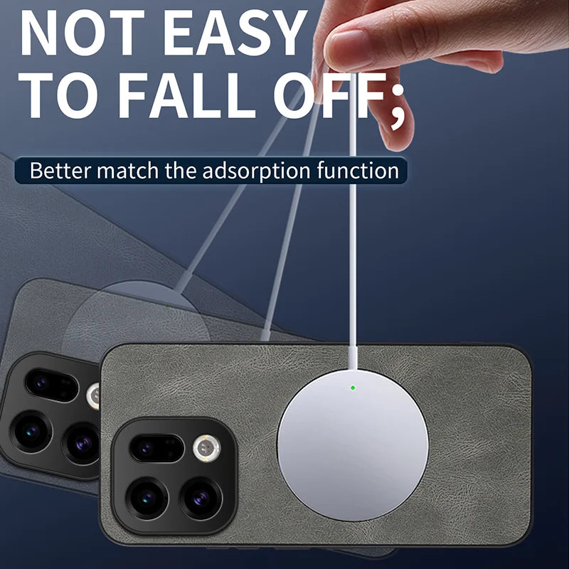 WANLONFENG For Oppo Find X9 5G Magnetic Case  SD Series PC TPU Phone Cover with 2Pcs Screen Film - Grey - 3