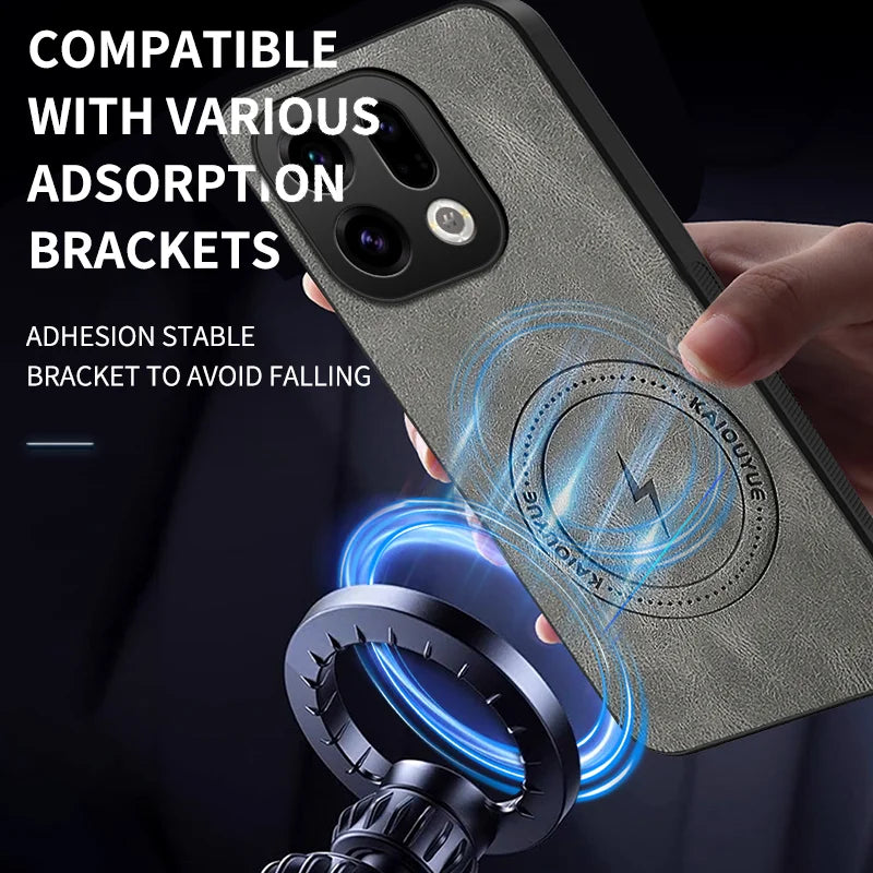 WANLONFENG For Oppo Find X9 5G Magnetic Case  SD Series PC TPU Phone Cover with 2Pcs Screen Film - Grey - 6