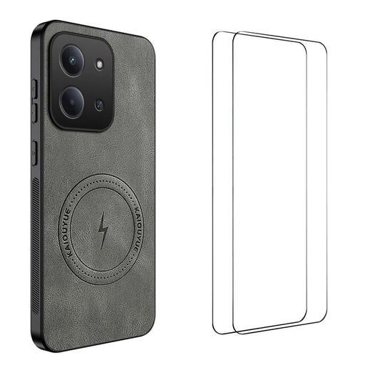 WANLONFENG For Xiaomi Redmi 15C 4G (EU) (173mm) / Xiaomi Redmi 15C 5G (EU) (173mm) Magnetic Case  SD Series PC TPU Phone Cover with 2Pcs Screen Film - Grey - 1