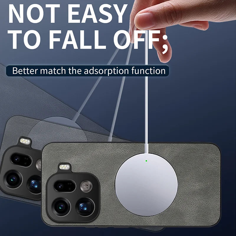 WANLONFENG For Oppo Find X9 Pro 5G Magnetic Case  SD Series PC TPU Phone Cover with 2Pcs Screen Film - Grey - 3