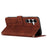 For Samsung Galaxy S26+ Stand Case PU Leather Phone Cover Imprinted Heart Pattern - Brown - 2