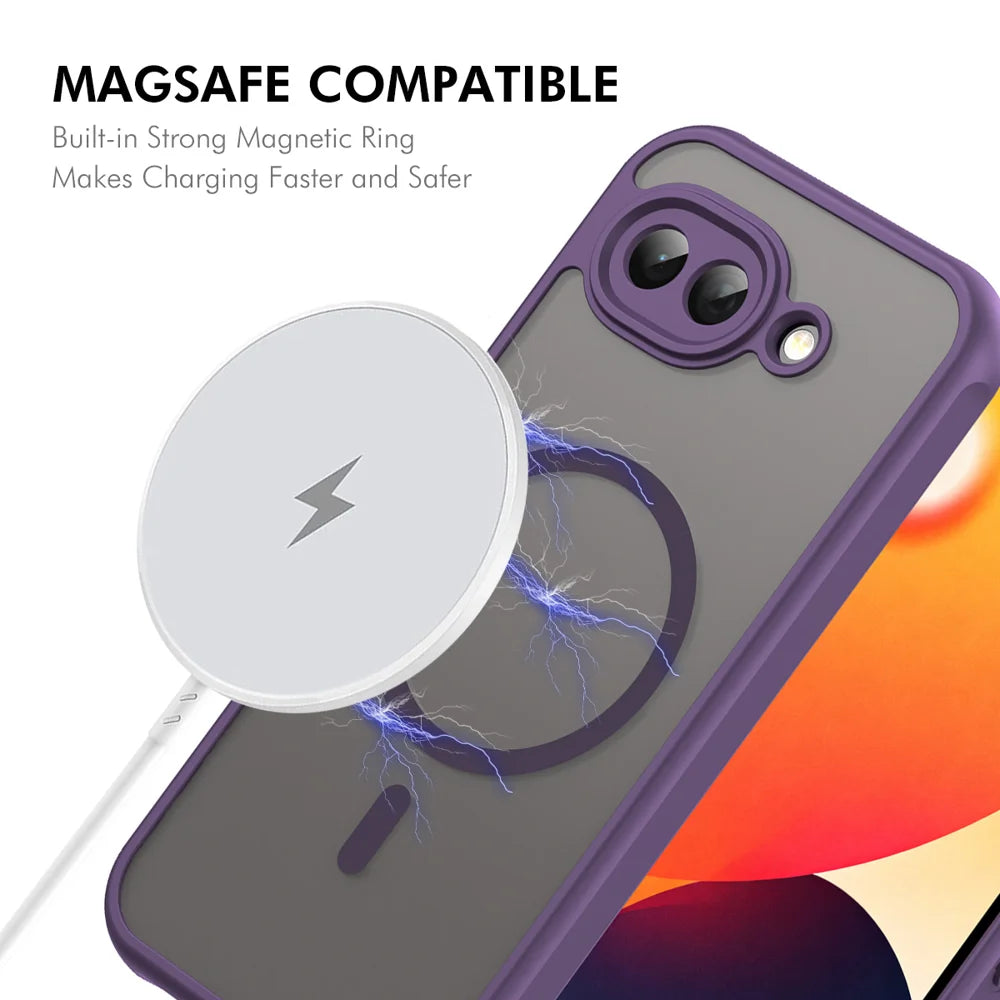 ENKAY HAT PRINCE For Google Pixel 10a   Magnetic Case with 9H Tempered Glass PC TPU Matte Phone Cover - Black - 2