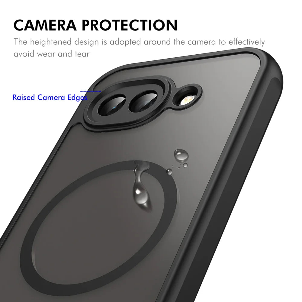 ENKAY HAT PRINCE For Google Pixel 10a   Magnetic Case with 9H Tempered Glass PC TPU Matte Phone Cover - Black - 4