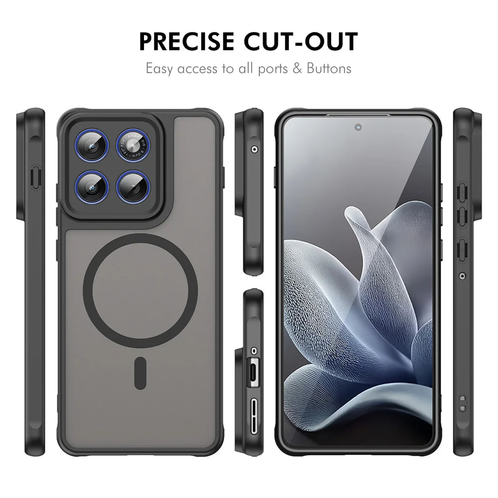 ENKAY HAT PRINCE For Motorola Edge 70 5G   Magnetic Case with 9H Tempered Glass PC TPU Matte Phone Cover - Black - 5