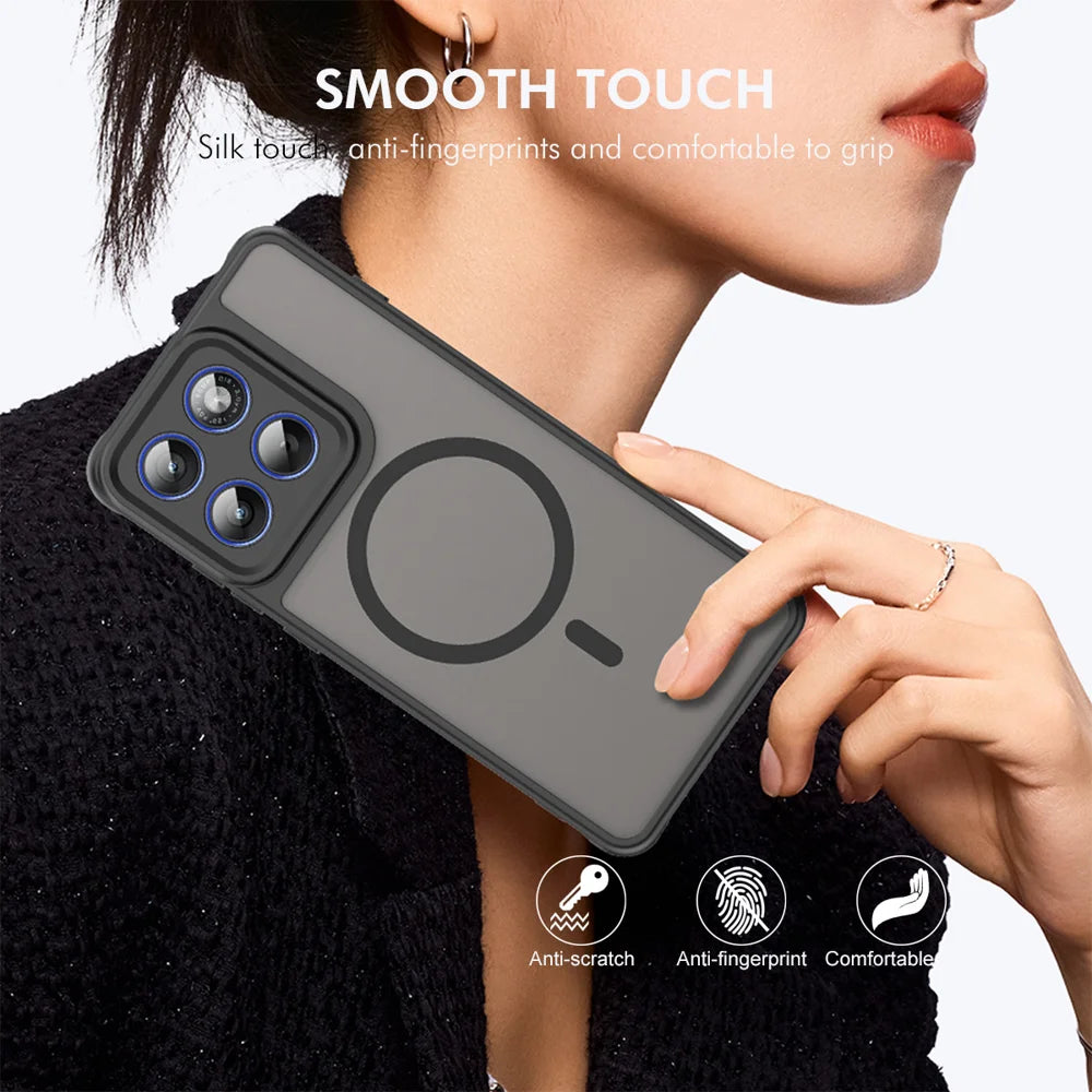ENKAY HAT PRINCE For Motorola Edge 70 5G   Magnetic Case with 9H Tempered Glass PC TPU Matte Phone Cover - Black - 6