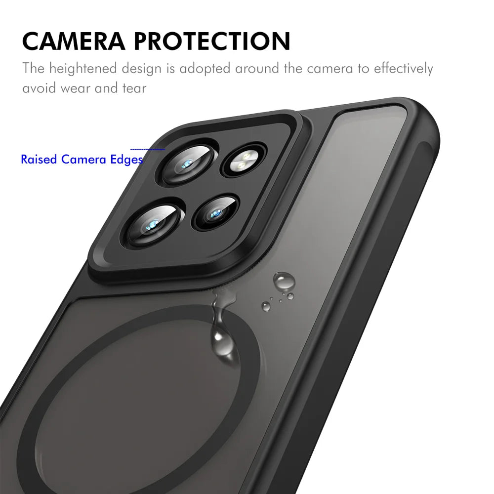 ENKAY HAT PRINCE For Motorola Edge 60 Neo 5G / Edge 50 Neo 5G Magnetic Case with 9H Tempered Glass PC TPU Matte Phone Cover - Black - 4