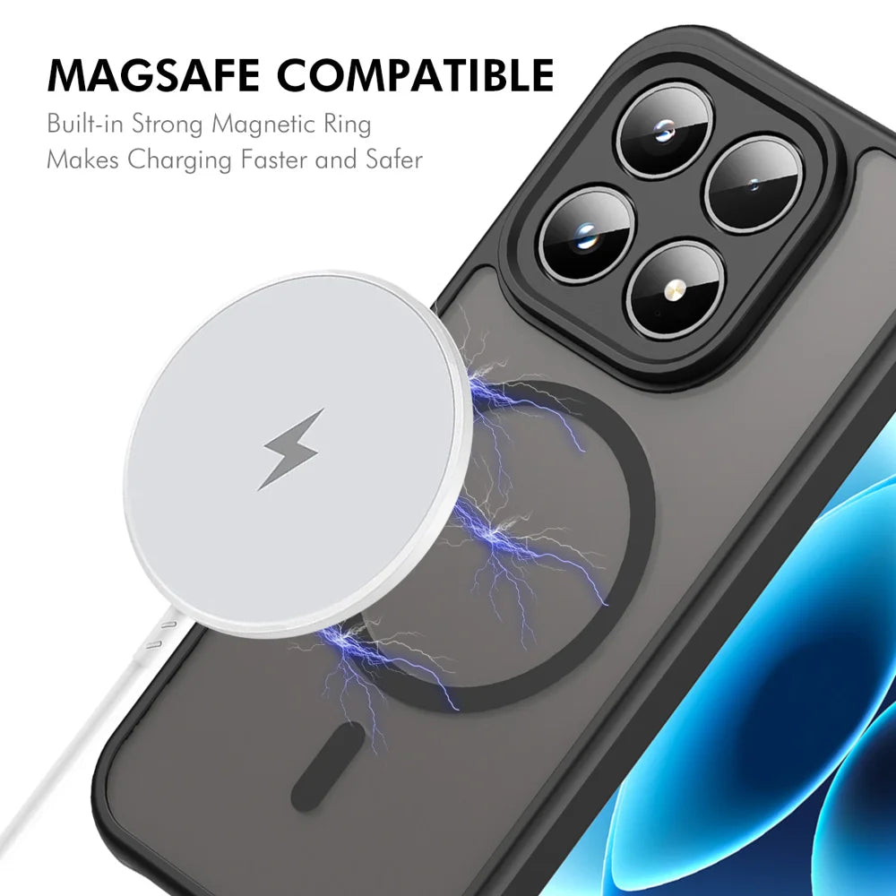 ENKAY HAT PRINCE For Xiaomi 17   Magnetic Case with Tempered Glass Support Ultrasonic Unlocking PC TPU Matte Phone Cover - Black - 2