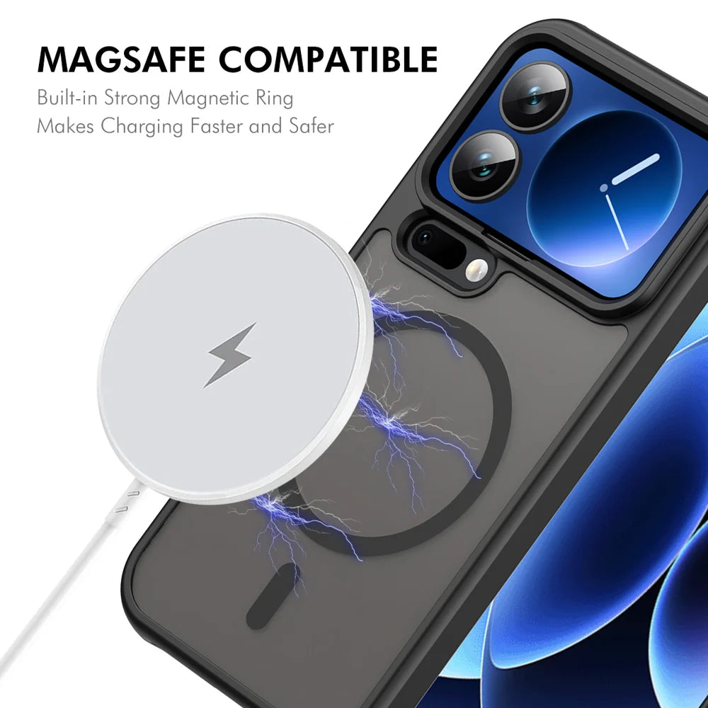 ENKAY HAT PRINCE For Xiaomi 17 Pro Max   Magnetic Case with Tempered Glass Support Ultrasonic Unlocking PC TPU Matte Phone Cover - Black - 2