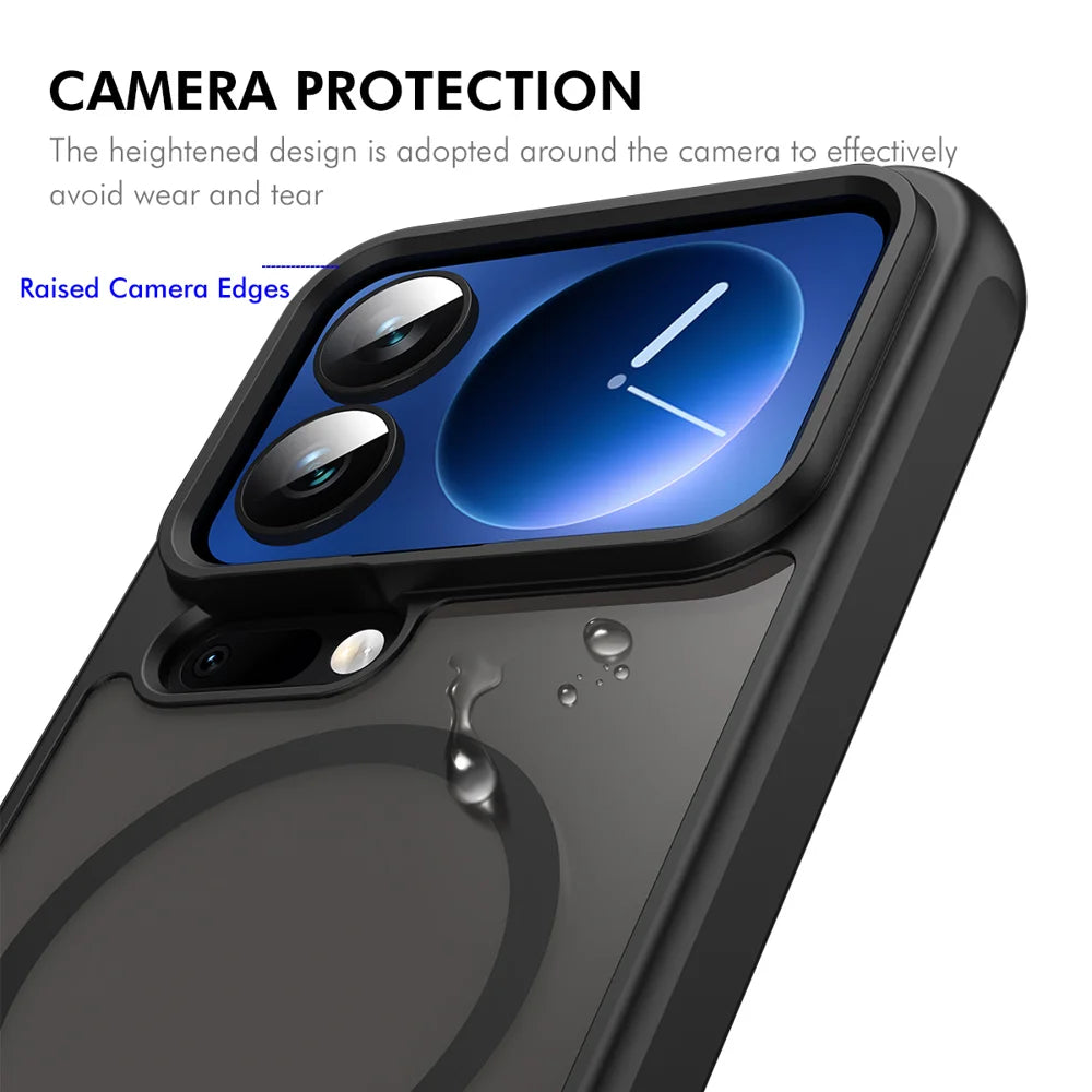 ENKAY HAT PRINCE For Xiaomi 17 Pro Max   Magnetic Case with Tempered Glass Support Ultrasonic Unlocking PC TPU Matte Phone Cover - Black - 4