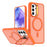 For Samsung Galaxy S26+ Magnetic Case Foldable Kickstand Matte PC + TPU Phone Cover - Orange - 1
