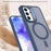 For Samsung Galaxy S25 FE Magnetic Case Foldable Kickstand Matte PC + TPU Phone Cover - Blue - 6