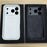 For iPhone 17 Pro Max Magnetic Case 4 Colors NFC DIY Customized Round Screen Smart E-Ink Phone Cover - White - 4