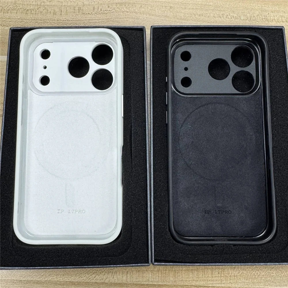 For iPhone 17 Pro Magnetic Case 4 Colors NFC DIY Customized Round Screen Smart E-Ink Phone Cover - White - 4
