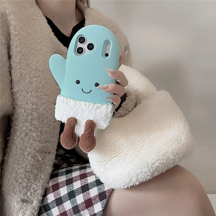 For iPhone 18 Pro Max / 17 Pro Max Case Cute Mitten Design Shockproof Silicone Phone Back Cover - 3