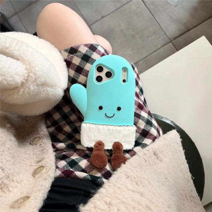 For iPhone 18 Pro Max / 17 Pro Max Case Cute Mitten Design Shockproof Silicone Phone Back Cover - 4