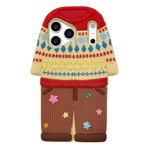 For iPhone 18 Pro / 17 Pro Case Cute Sweater Design Shockproof Silicone Phone Back Cover - 1
