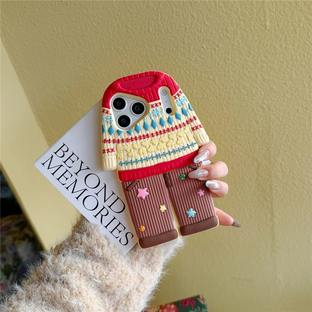 For iPhone 18 Pro / 17 Pro Case Cute Sweater Design Shockproof Silicone Phone Back Cover - 6