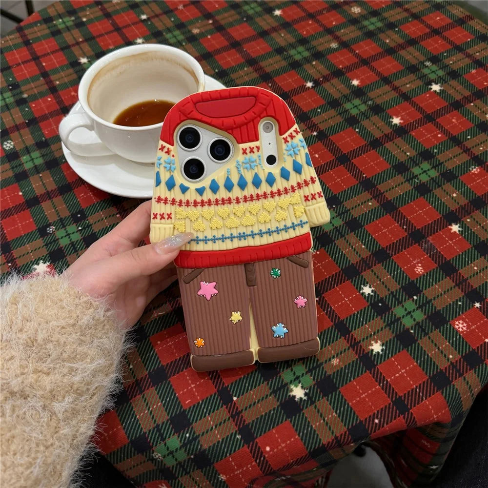 For iPhone 18 Pro / 17 Pro Case Cute Sweater Design Shockproof Silicone Phone Back Cover - 7