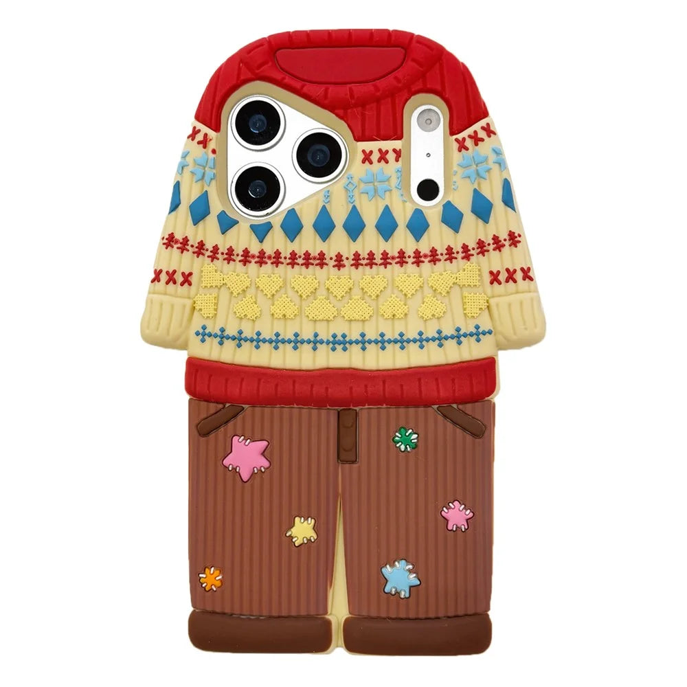 For iPhone 18 Pro Max / 17 Pro Max Case Cute Sweater Design Shockproof Silicone Phone Back Cover - 1