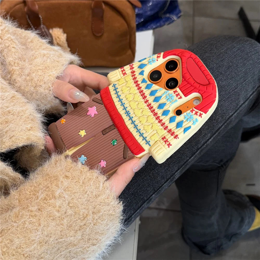 For iPhone 18 Pro Max / 17 Pro Max Case Cute Sweater Design Shockproof Silicone Phone Back Cover - 4