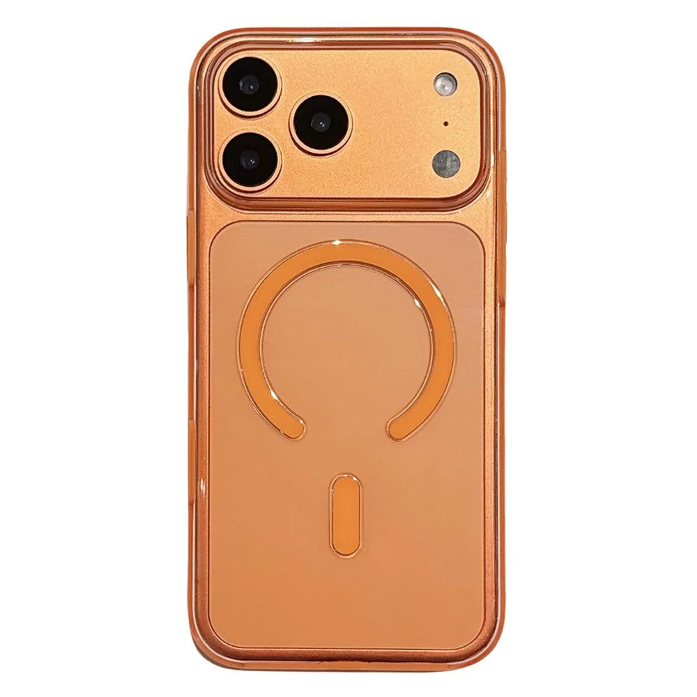 For iPhone 17 Pro Case Compatible with MagSafe Shockproof TPU + PC Clear Phone Back Cover - Orange - 1
