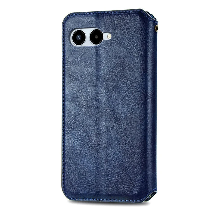 For T-Mobile REVVL 8 Case Rhombus Imprint PU Leather Wallet Phone Cover - Blue - 6