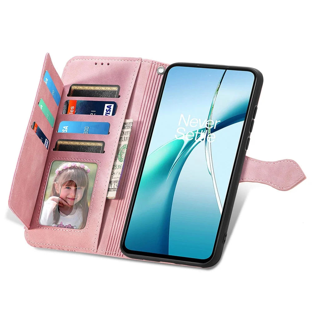 For T-Mobile REVVL 8 Zipper Wallet Case with Strap Flower Imprint PU Leather Phone Cover - Pink - 2