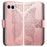 For T-Mobile REVVL 8 Case with Strap Butterfly Pattern PU Leather Wallet Phone Cover - Rose Gold - 1