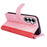 For Samsung Galaxy S26+ Wallet Case Leather Phone Cover Splicing Color - Pink - 3