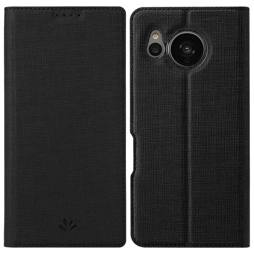 VILI DMX Series for Sharp Aquos Sense 7 Plus PU Leather Stand Card Slots Case Magnetic Absorption Flip Protective Phone Cover - Black - 1