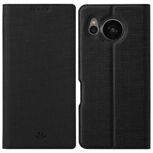 VILI DMX Series for Sharp Aquos Sense 7 Plus PU Leather Stand Card Slots Case Magnetic Absorption Flip Protective Phone Cover - Black - 1