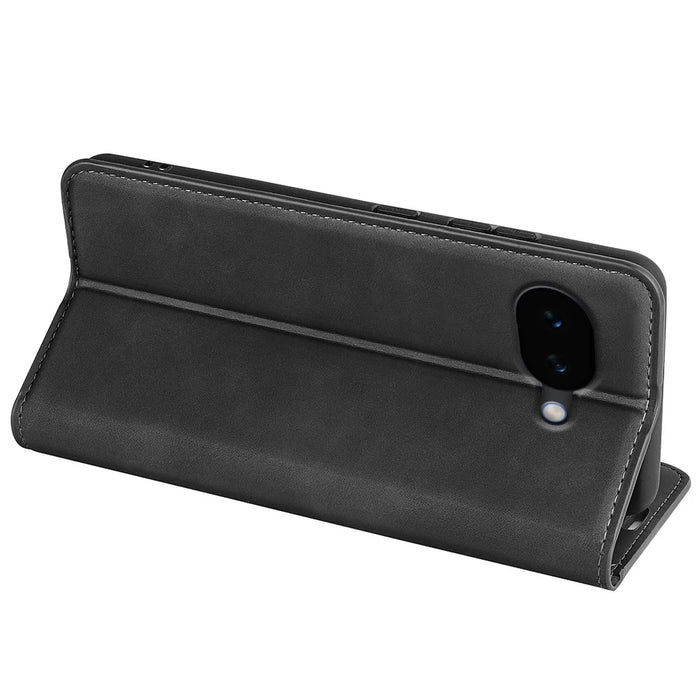 For Google Pixel 10a Case Skin Touch Leather Wallet Phone Cover - Black - 3