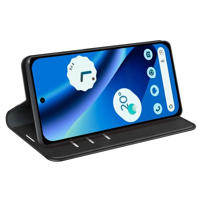 For Google Pixel 10a Case Skin Touch Leather Wallet Phone Cover - Black - 4