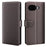 For Google Pixel 10a Case Genuine Split Leather Phone Cover with Wallet Stand - Brown - 1