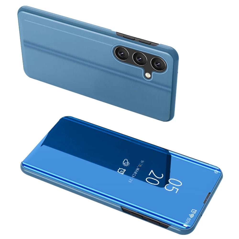 For Samsung Galaxy S26+ Flip Leather Cover with Stand Full Body Protective Phone Case - Blue - 1