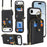 For iPhone Air Case with Zipper Pouch  /  Ring Kickstand  /  Strap Litchi Texture PU + TPU Phone Cover - Black - 1